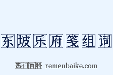 东坡乐府笺组词是什么意思的图片